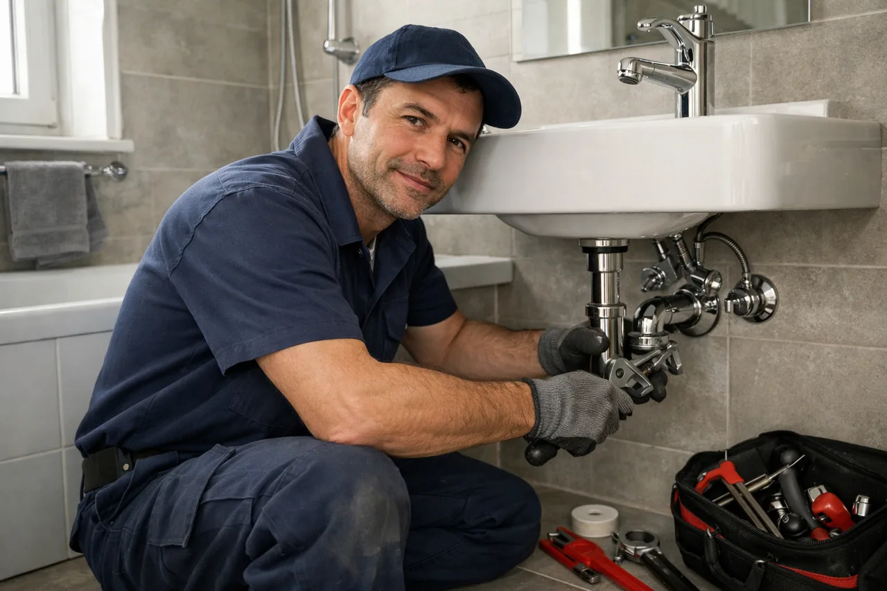 Intervention plombier à Argenteuil : artisan au travail
